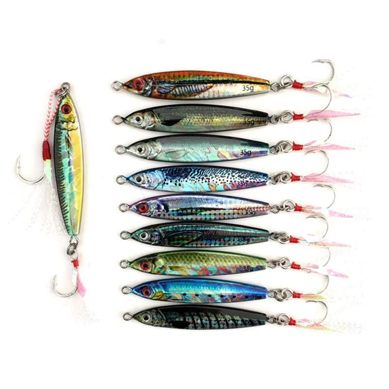 SKNA 3D Print Fishing Lure Metal Jigging Lead Fish Slow Pitch Jigs 20g 40g 60g 80g