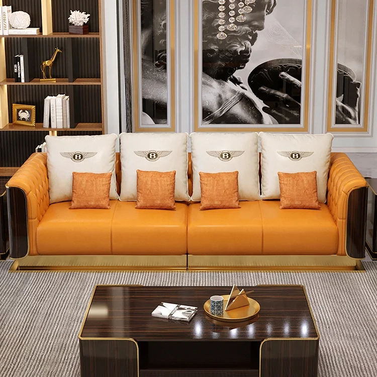 Factory direct high quality modern living room sofa set luxury design furniture 4+3+2+1 sofa matching throw pillows super good