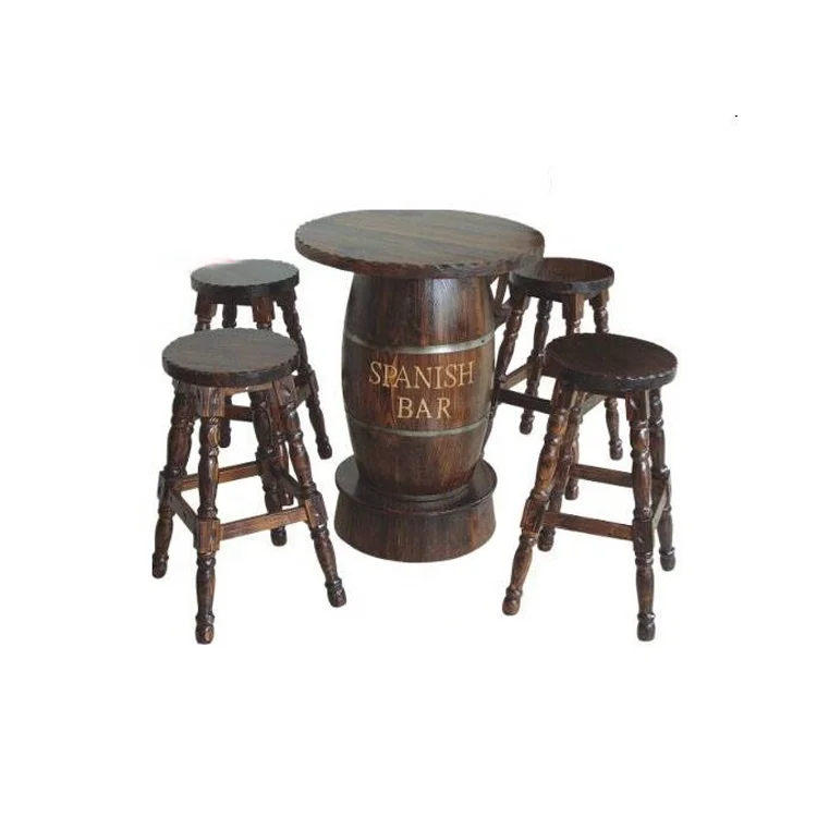 home outdoor leisure beer barrel shape wood bar table