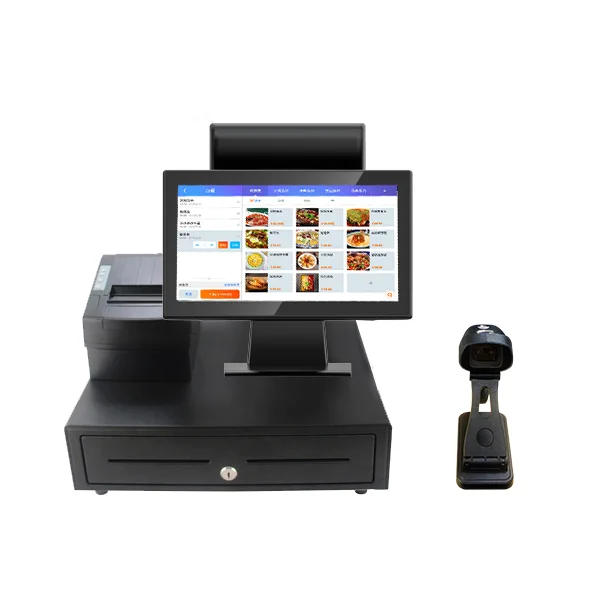 Micropos 15' Punto de venta POS System all in one touch POS terminal Modern Shop cash register Cashier for Grocery store