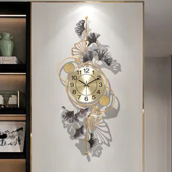 New Arrival 3D Rustic Metal Leaves Design Creative Home Decorative Wall Clocks