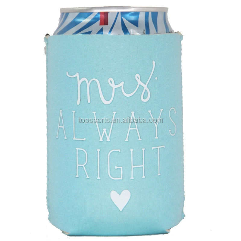 Glitter Insulated Sleeve Logo Printed Can Cooler Neoprene Tube