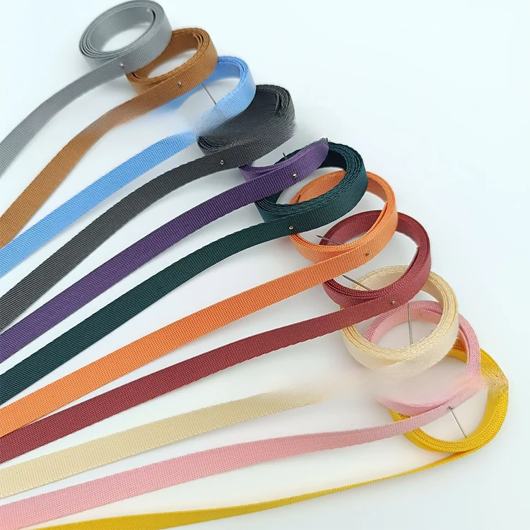 Customized Tubular Webbing Yellow 25Mm Nylon Tubular Webbing With Black Sewing Dots