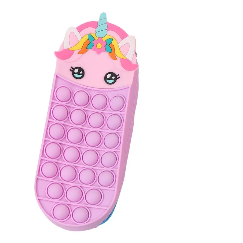 New cute cartoon creative stationery box anti-rodent pioneer bubble music pencil case puzzle game decompression silicone