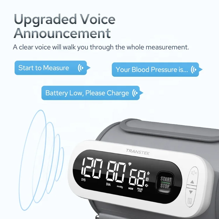 Wholesale voice function digital bp monitor BLOOD PRESSURE MONITOR from sphygmomanometer manufacturer TRANSTEK