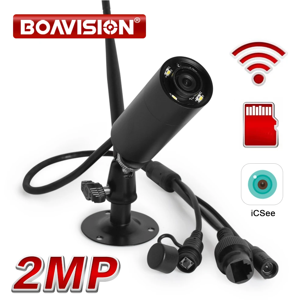 BOAVISION 1080P 2MP Mini Bullet Surveillance WIFI Wireless IP Camera Audio 2.8MM Lens XMEye ICsee APP CCTV Video Security Camera