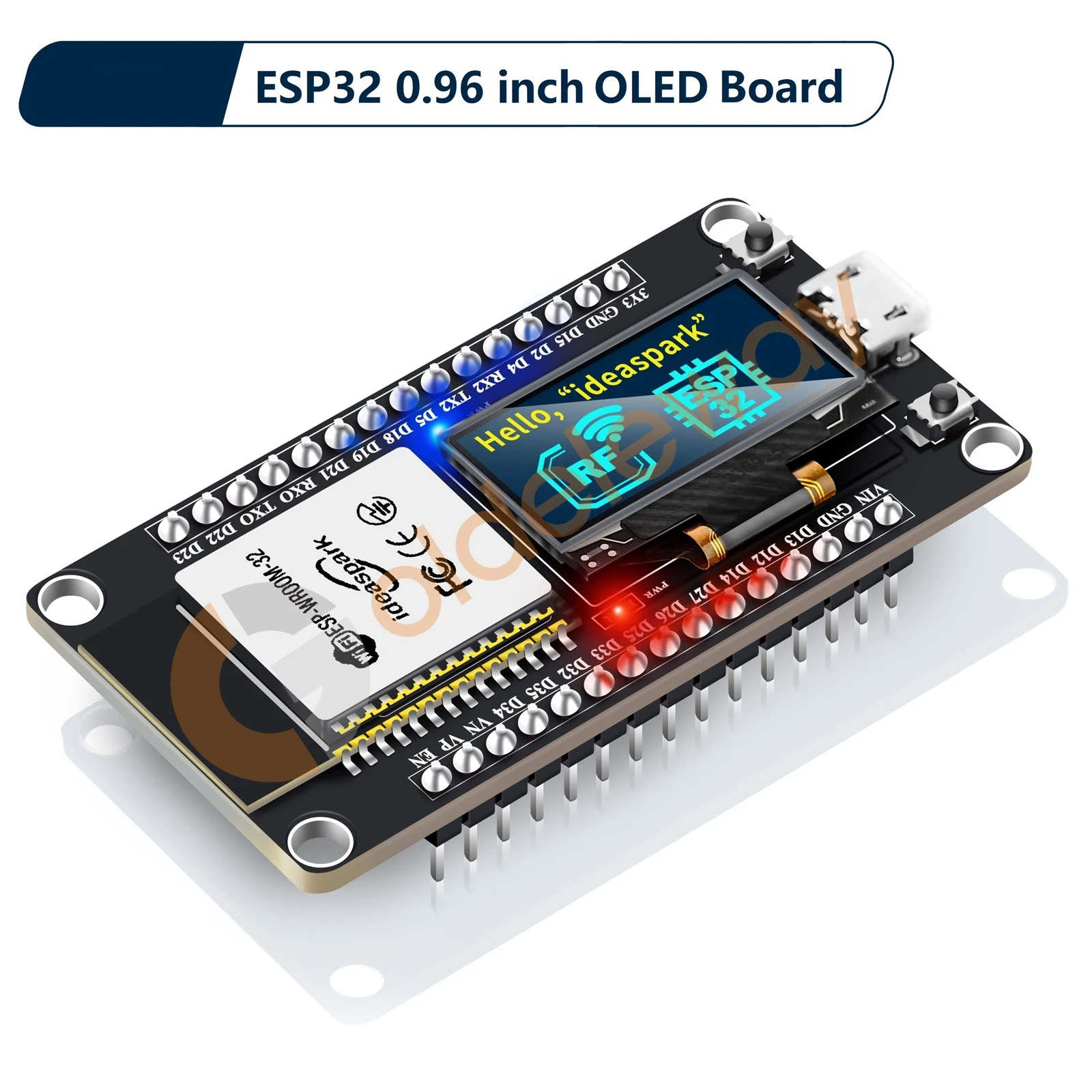 ESP32 Development Board 0.96 Inch OLED Display CH340 WiFi BLE Wireless Module Micro USB ESP32 For Arduino Micropython Kit