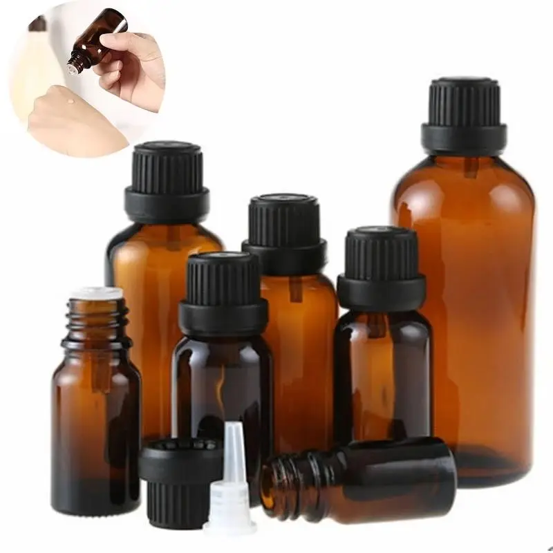 Amber Glass Bottle with dripper For Essential Oil