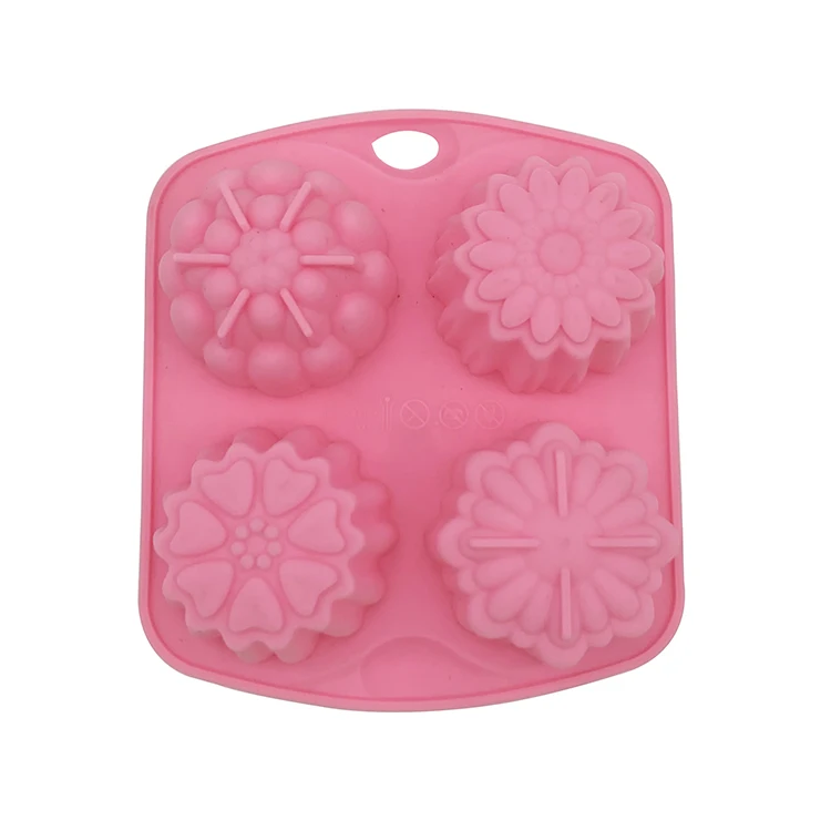 Factory directly flower shaped Silicone Jelly Candy Soap Candle Molds Cake Baking Tools Ice Moulds Ice Tray