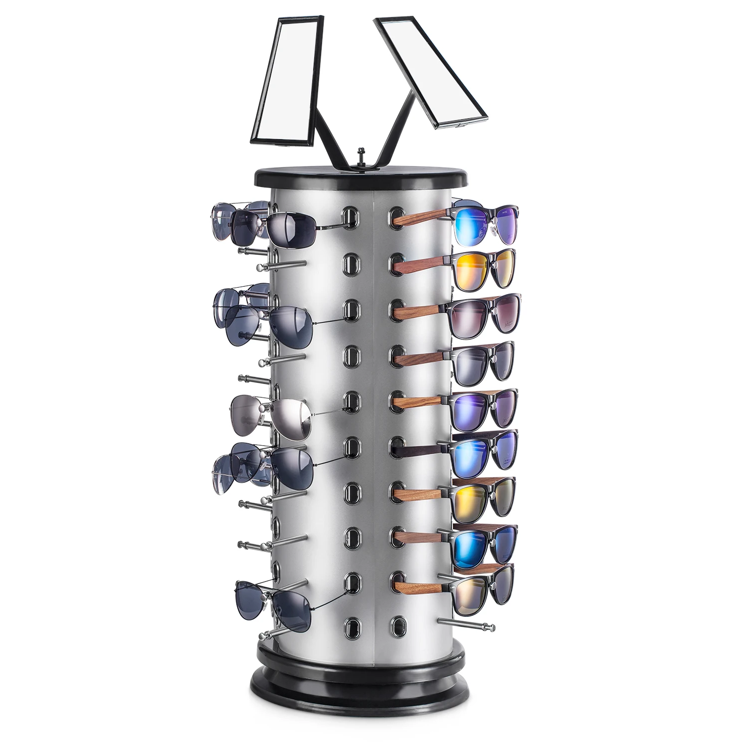 Direct Wholesale Rotating Storage With Mirror 40 Stylish Sunglasses Display Stand Counter Transparent