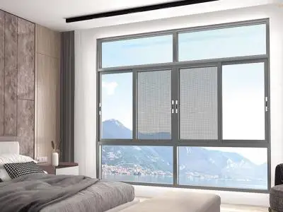 Factory price aluminum sliding Window  double glass windows and doors big vision soundproof window For bedroom