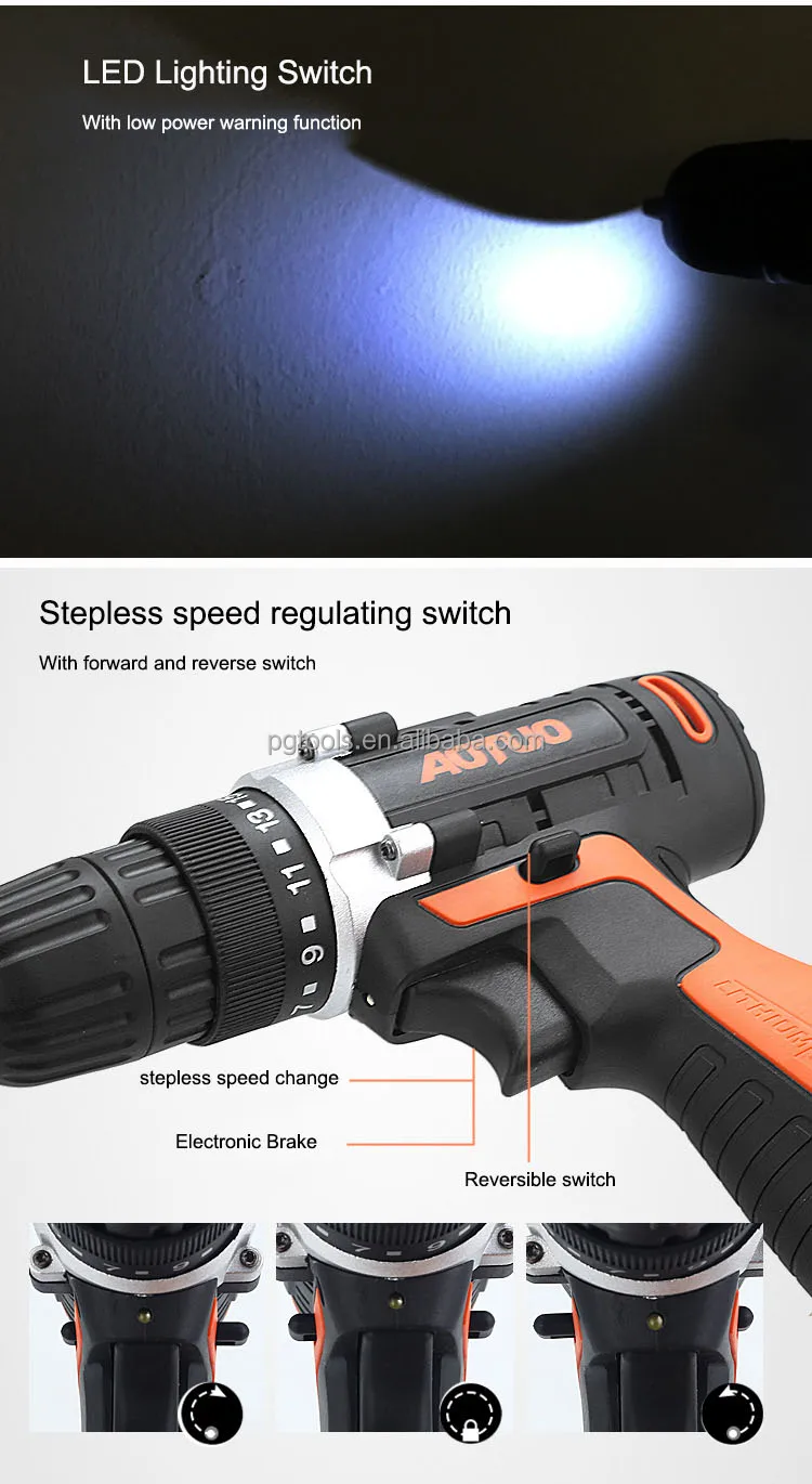 12V Rechargeable Lithium Battery Power Screw drivers Cordless Drill Multi fuction Electric Hand Drill Electric Screwdriver Kit