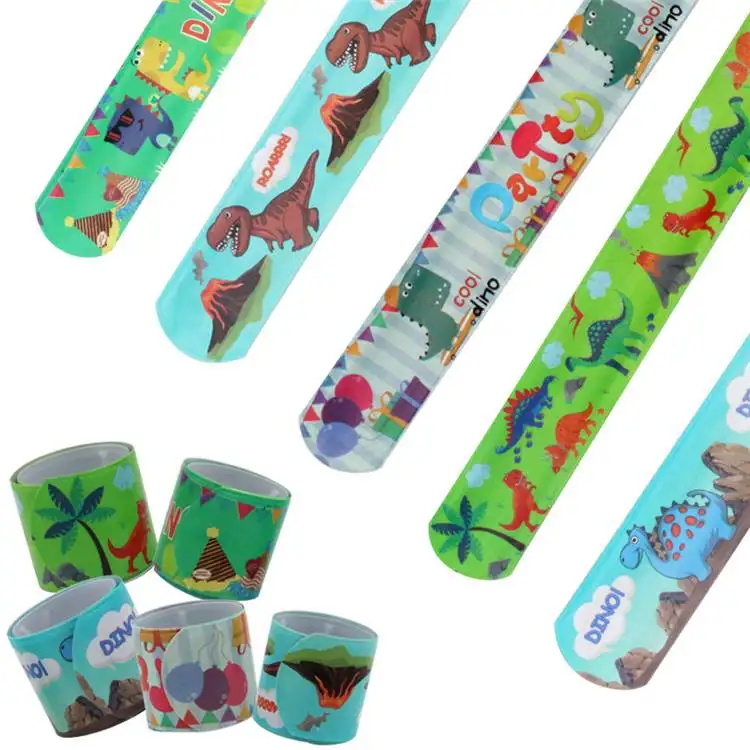Slap Bracelets Snap Bands For Kids 1st Boy Roar Birthday Party Favor Dinosaur Gift