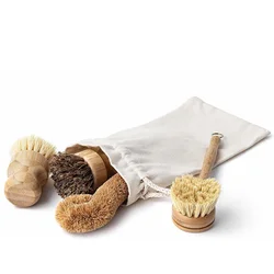 100% Biodegradable Zero Waste Natural Vegan Eco Friendly Wooden Wood Bamboo Pot Pan Cup Dish Bottle Kitchen Cleaning Brush