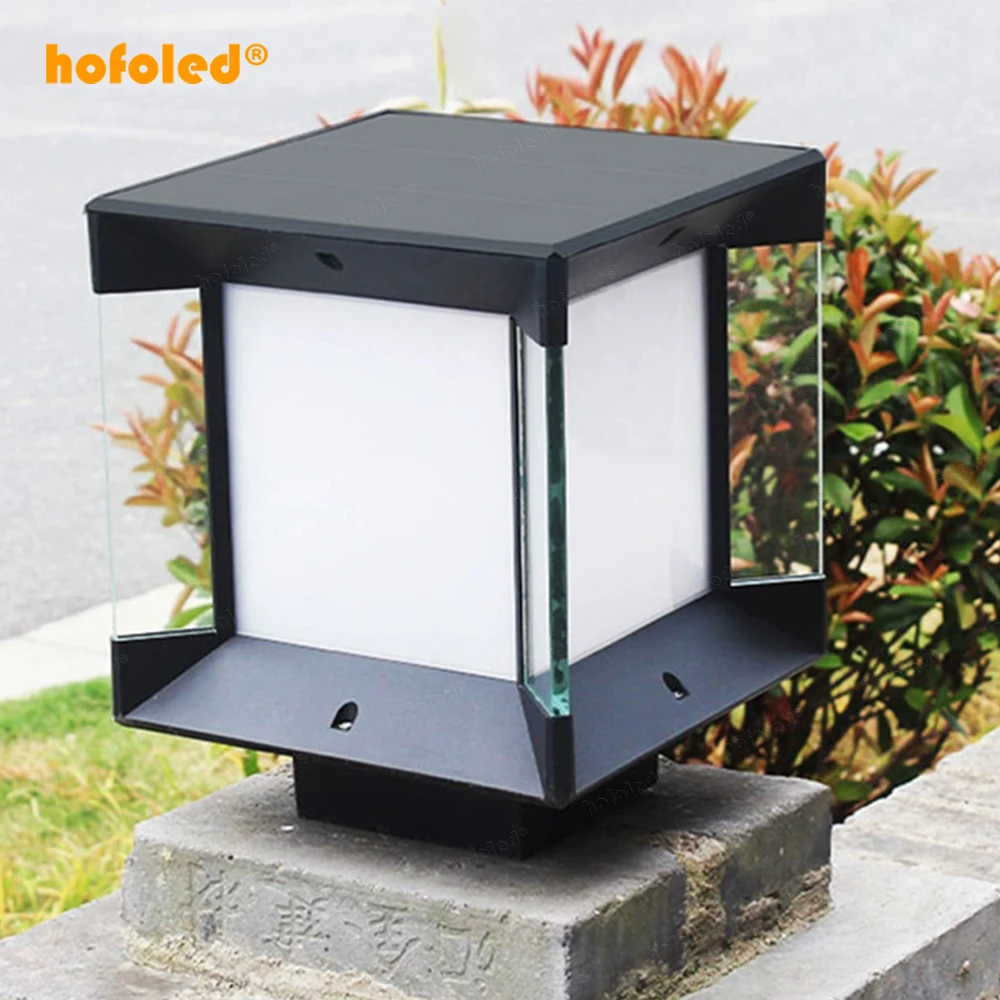 Mount Base Solar Post Lights Decorative Garden Led Outdoor Solar Panel Post Lights Gate Wall Post Sunlight Lamp