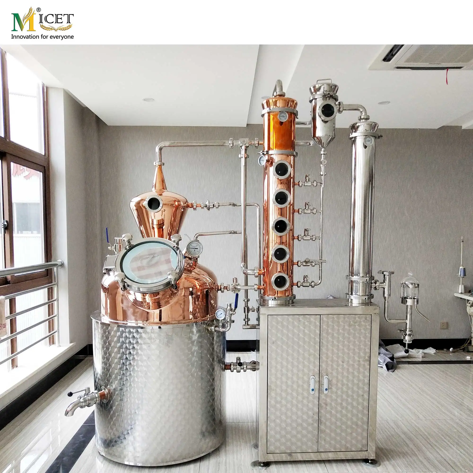Micet 95% Alcohol Distiller 300L Double Distilling Tower Vodka&Rum Distillery Equipment