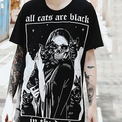 OEM Wholesale custom fashion street punk clothes high quality trend t-shirt summer clothing graphic printing punk clothing