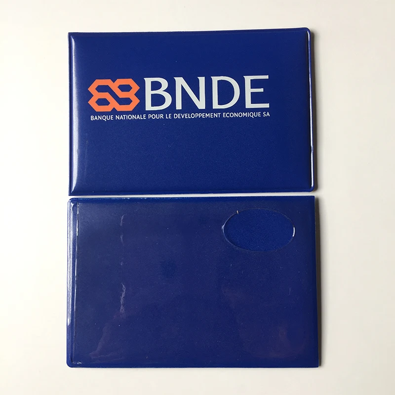 Custom printing single card holder id cardholder with key chain