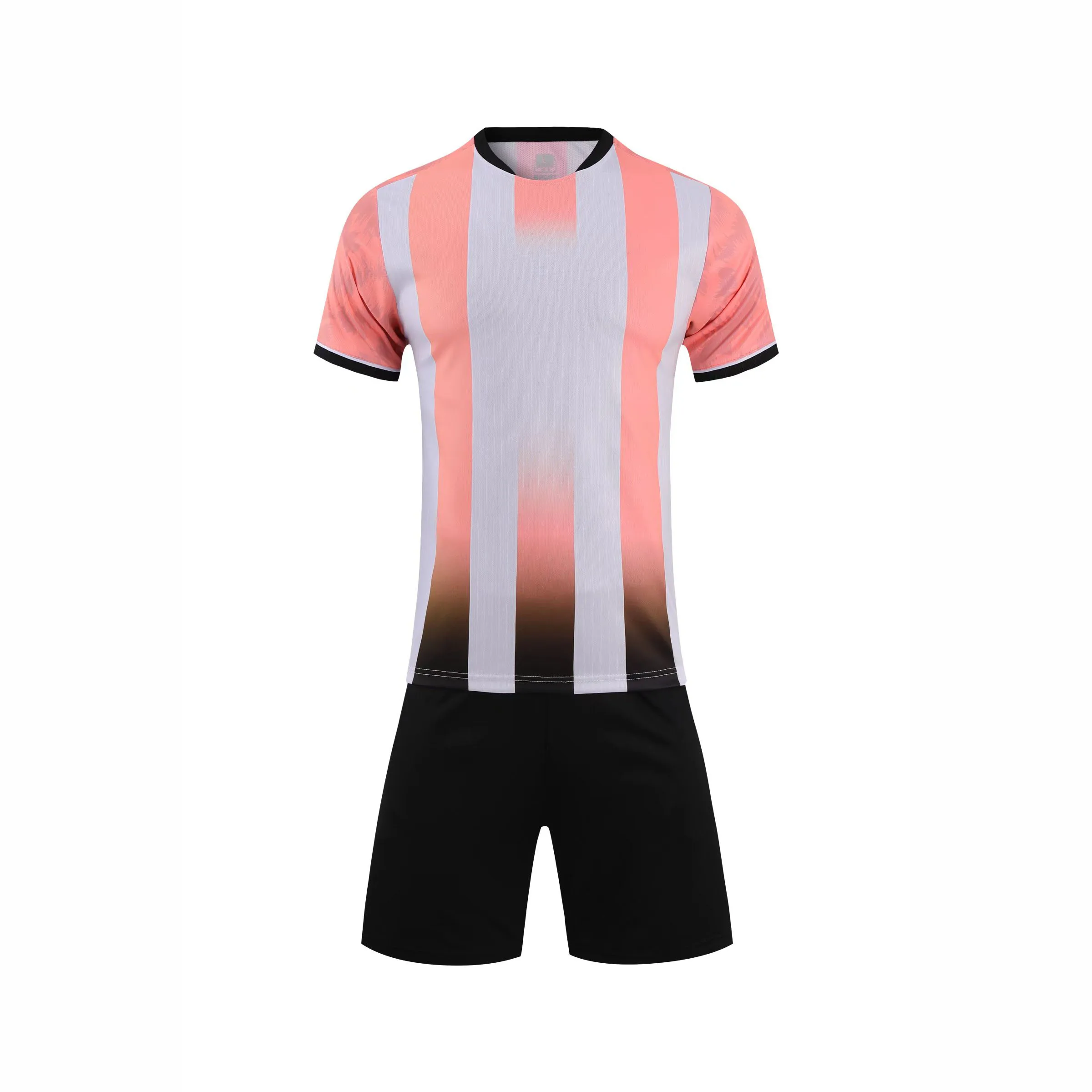 2022 High Quality Plain Soccer Uniform Youth Stripe Soccer Uniform Football Shirts
