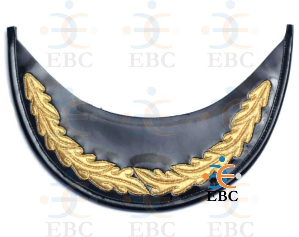 Вышитый вручную козырек из дубовых листьев Золотая шляпа золотая вышивка солнцезащитный для шляп золотые или серебряные слитки французская проволока