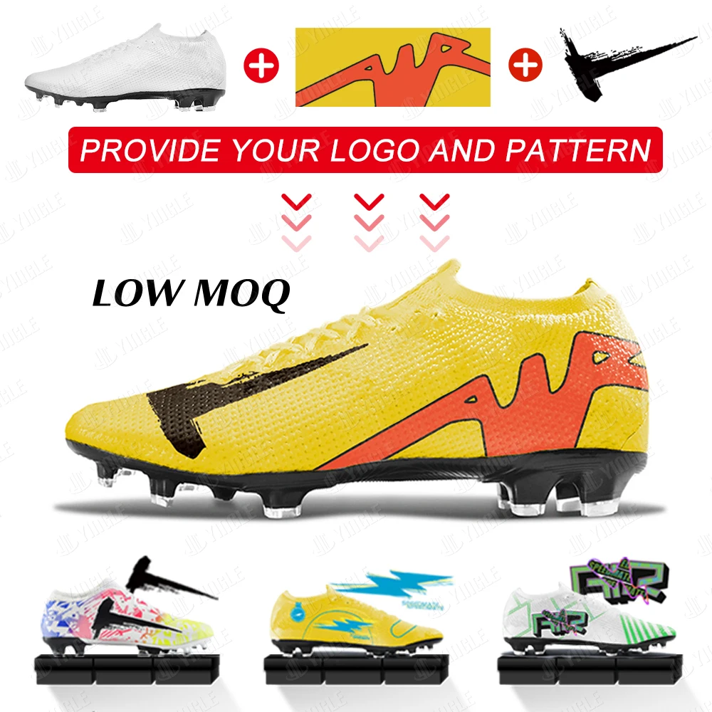 Boots,Godasse Crampon Chimpunes Guayos Pupos Wholesale Spike Grip FG High Top Quality Ankle Custom Football Soccer Cleat Shoes