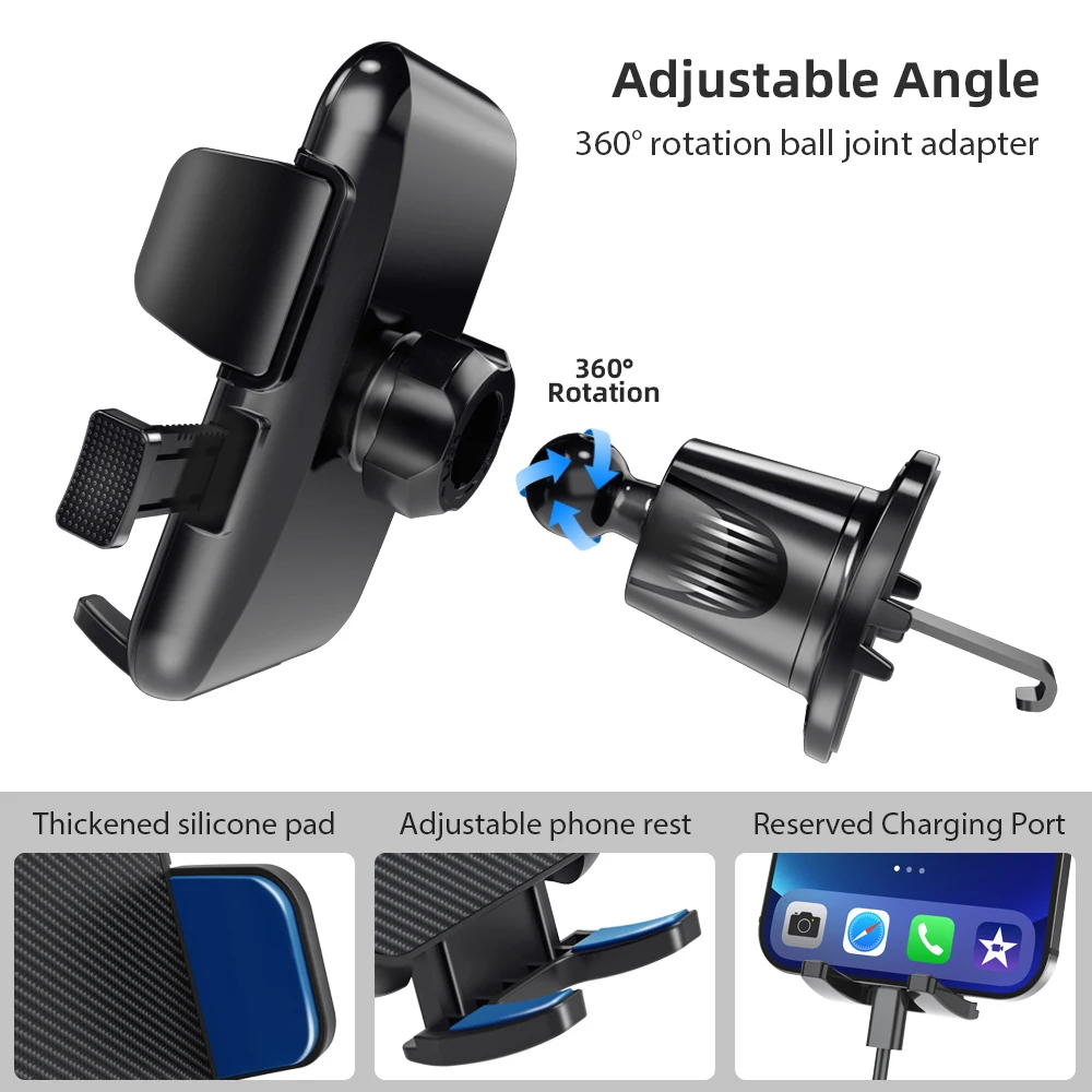 Phone Mount for Car Vent Universal Car Phone Holder Mount Upgraded Vent Clip Never Fall Off Hands Free Air Vent Cell Phone Mount
