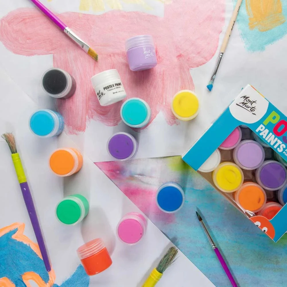 Mont Marte Poster Paint Set 12pc x 20ml Kids paint set