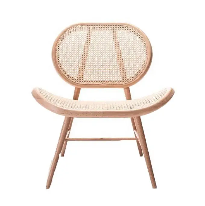 Rattan Wicker furniture Cane  accent chair Teak Wood With Luxury Vintage Style For Home Dining Room