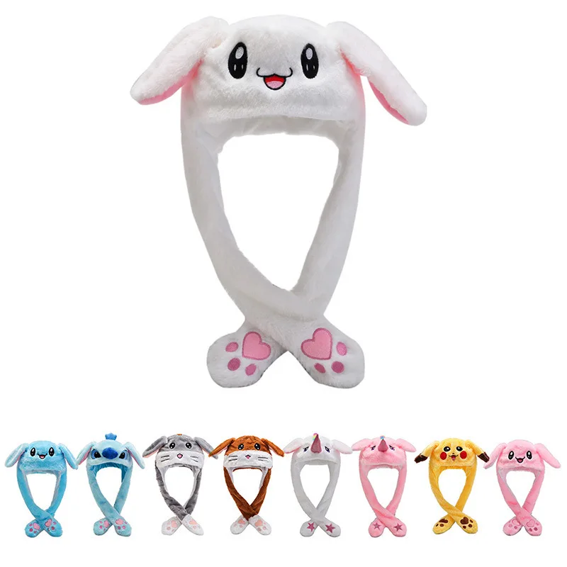 Fashion Moving Hat Rabbit Ears Plush Sweet Cute Airbag Cap Party Hats