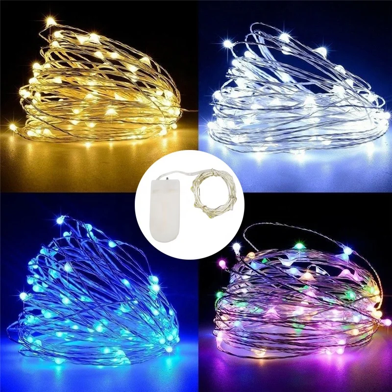 10M LED Copper Wire String Lights Battery Powered Garland Fairy Lighting Strings For Holiday Christmas Wedding Party Decoration