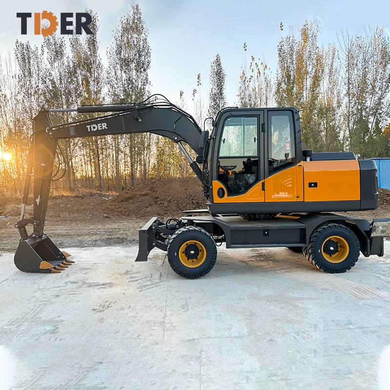 TDER four-wheel drive excavator full hydraulic mini excavator wheel type wheeled 8000kg excavator 8ton for sale