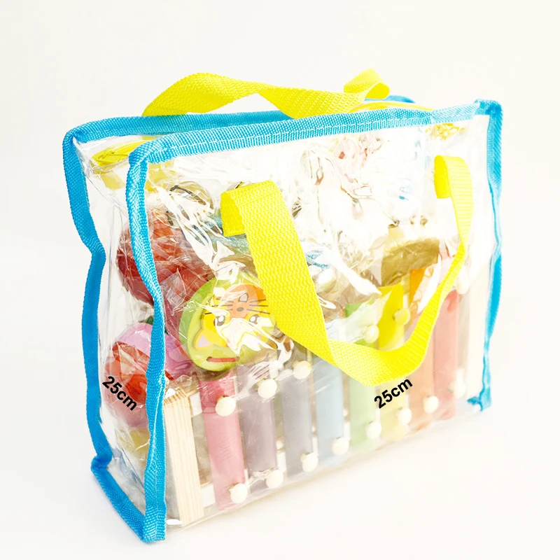 14-In-1 Wood Music Percussion Toy Set for Kids Including Xylophone & Rhythm Band Musical Instruments with Carry Bag for Toddlers