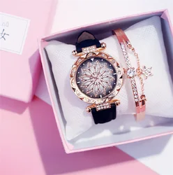 Magnet diamonds bracelet set female simple Relojes De Mujer Hombre fashion starry sky brand luxury watch quartz watches