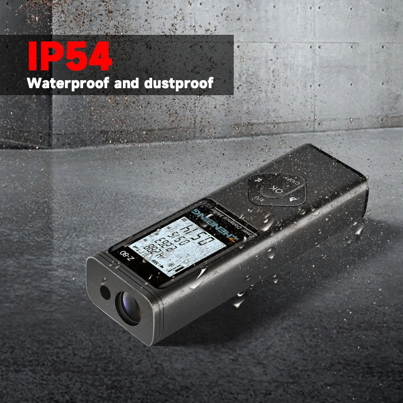 ZHENBING Smart High-precision Laser Rangefinder 80m Ranging Autonomous Calibration 50 Set of Data Storage Multi-function Tool