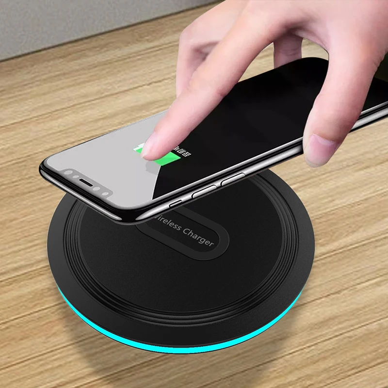 New Private Model 15W Wireless Pad LED Ambient Light Type-c Wireless Charging Fast Charger with Cooling Function