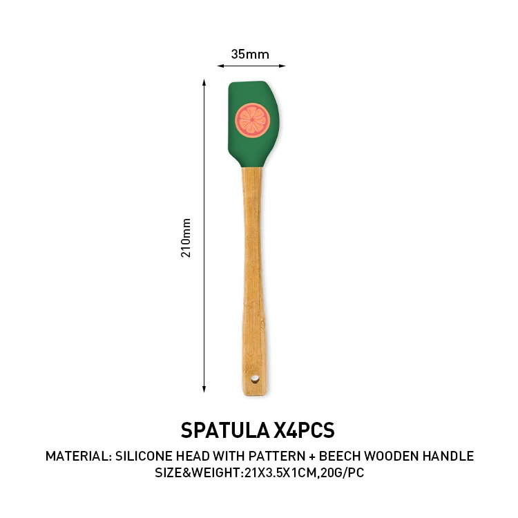 Hopesun Uv Printing Transfer Printing Summer Spatula Silicone Kitchen Utensils Baking Tools Silicone Baking Spatula Tool