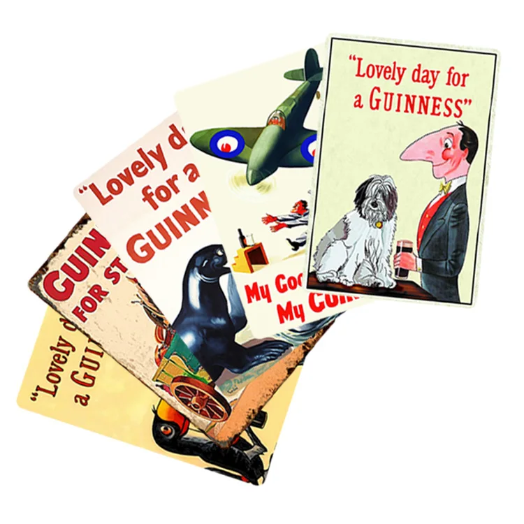 Винтажный пивной жестяной знак, старомодный жестяной табличка, Классический жестяной металлический знак Гиннесса, декор для бара, клуба, кафе, ресторана, жестяная тарелка