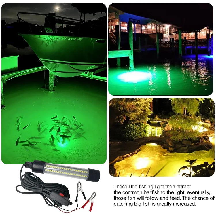 High Lumen Attract Fish 12V LED Night Camping Professional Underwater Lighting Decoy Catcher LED Fish Trap Trapper Fishing Light