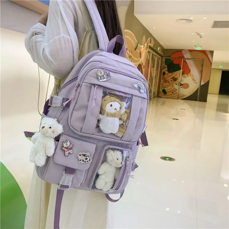 manufacture custom pink black printed personalized brand oxford back pack bag cheap school book backpack with logo for teenage