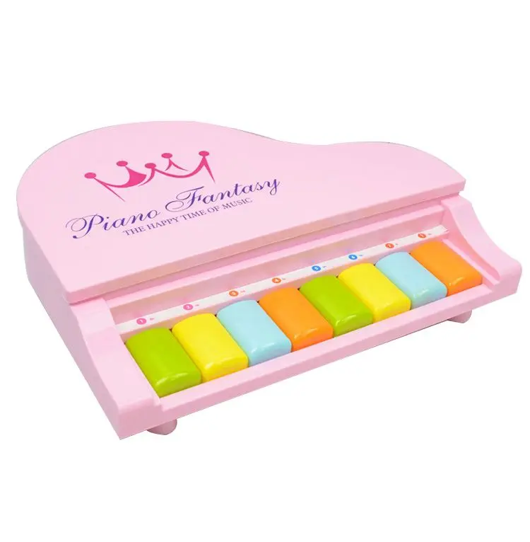 Mini cartoon 8 key music piano with microphone electronic baby keyboard