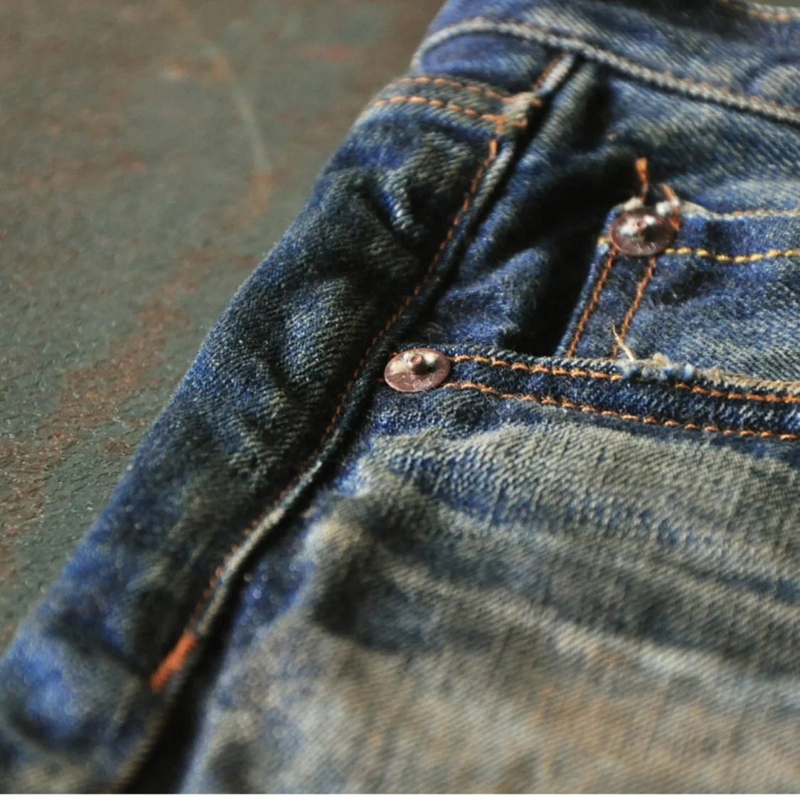 SENSE Customized High Quality Repaired Heavy Distressing  Selvedge Washed Men Denim Jeans