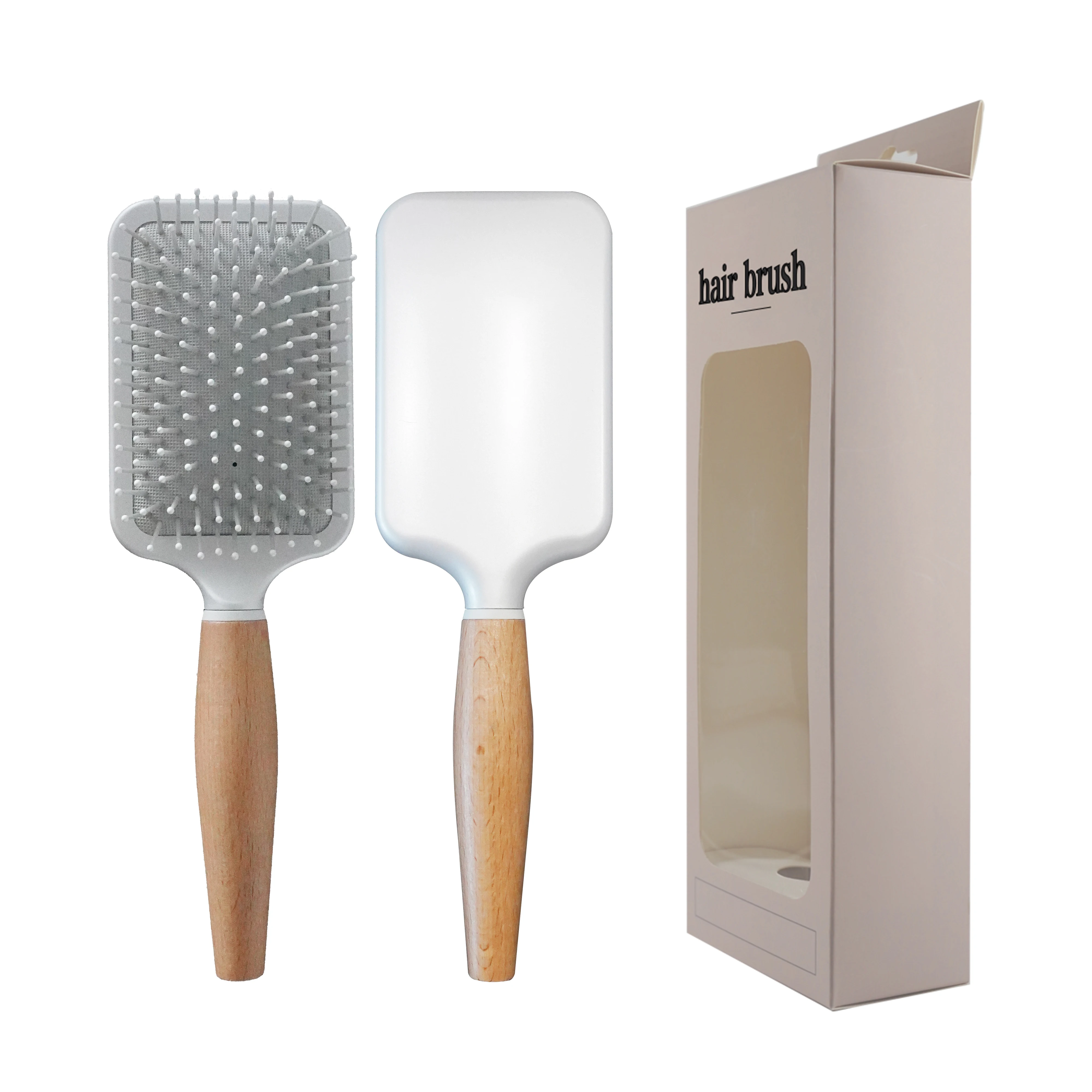 Big Square ABS Handle With Nylon Bristles Hair Brush Massage Cushion Brush