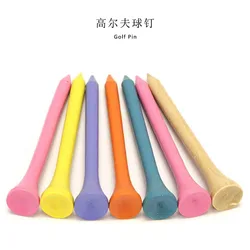 OEM Bulk Bamboo Wood Golf Tees with customized printings Colorful Golf Pegs