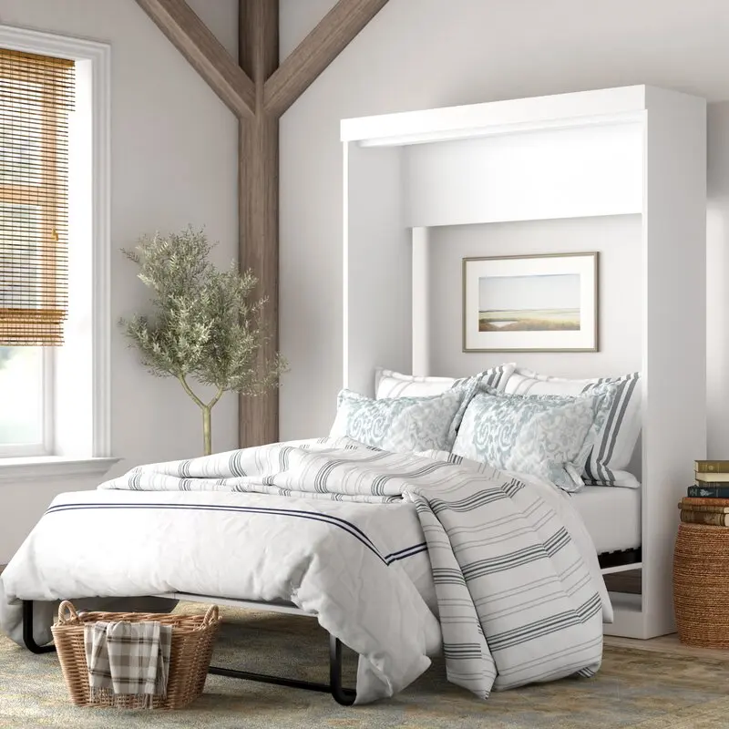 European American Style King Queen Size Space Saving Wall Murphy Bed