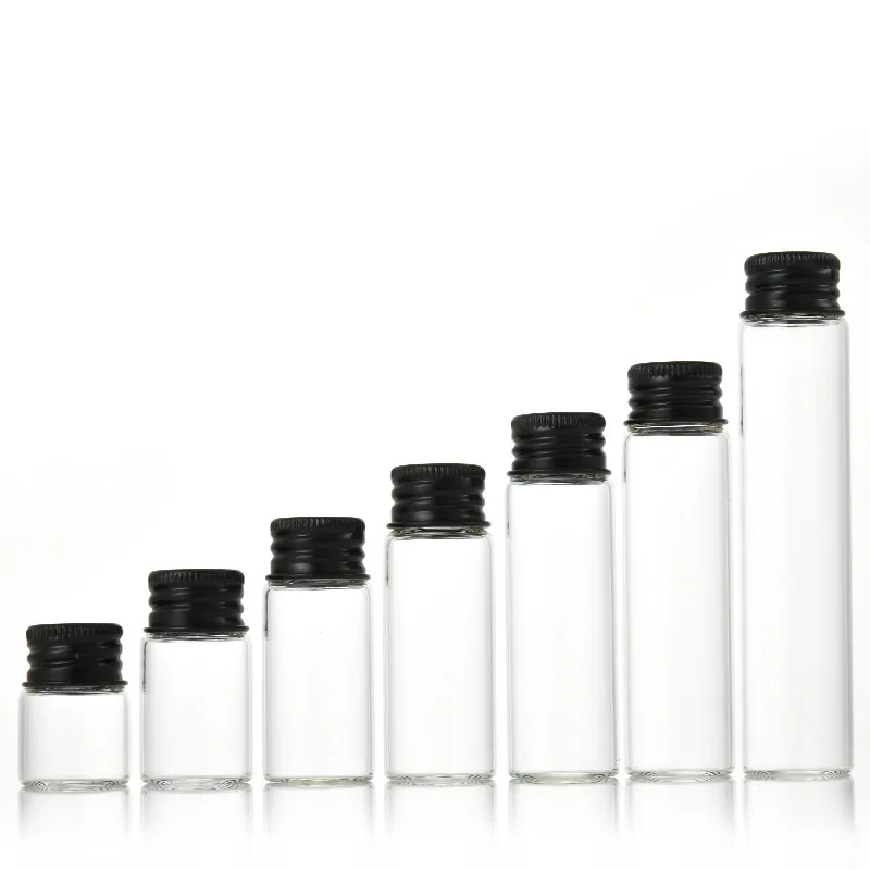 High Quality Borosilicate Glass Bottle Mini Glass Tube Vials With Golden Aluminum Screw Lid Hot sale products