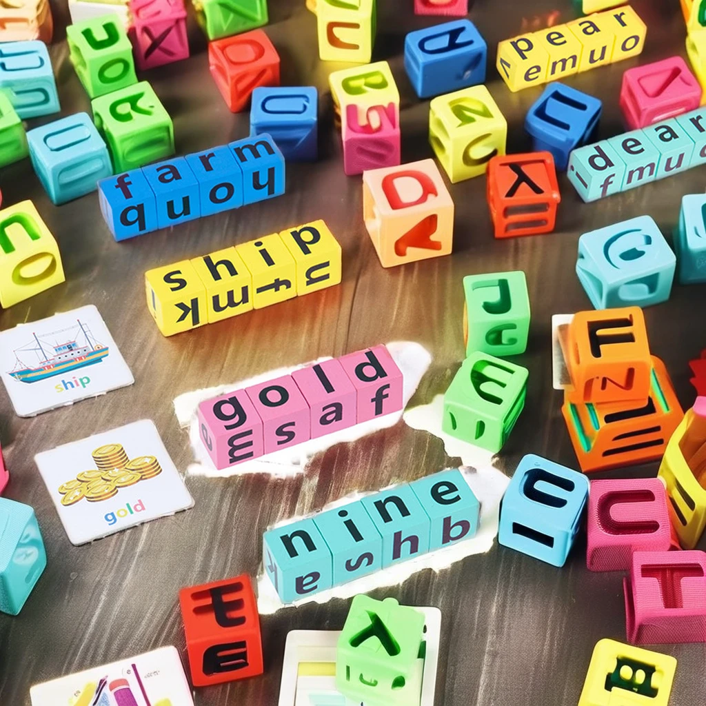 Природные орфографические слова игра для детей От 5 до 7 лет дерево и карты Строительные блоки Набор когнитивные гласные буквы весело обучающий инструмент