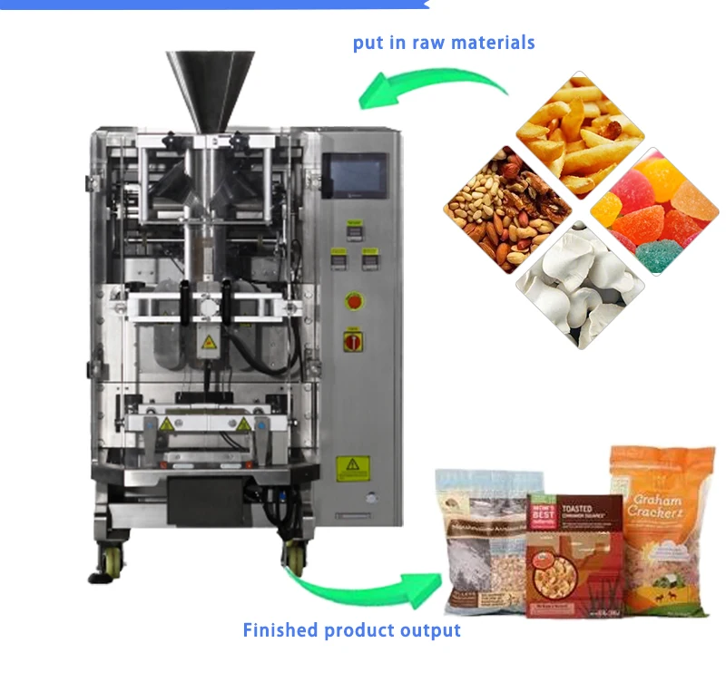 14 multihead weigher food mental detector production line Pillow bag vertical snacks granule Packaging Machine