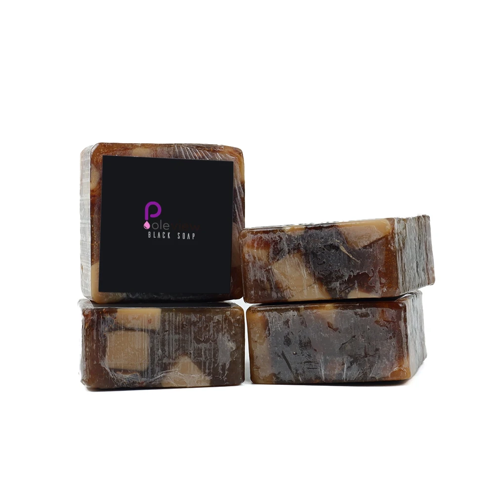 Custom Logo Organic Moisturizing Whitening Natural Organic Raw Cleaning Face Body Care African Black Soap