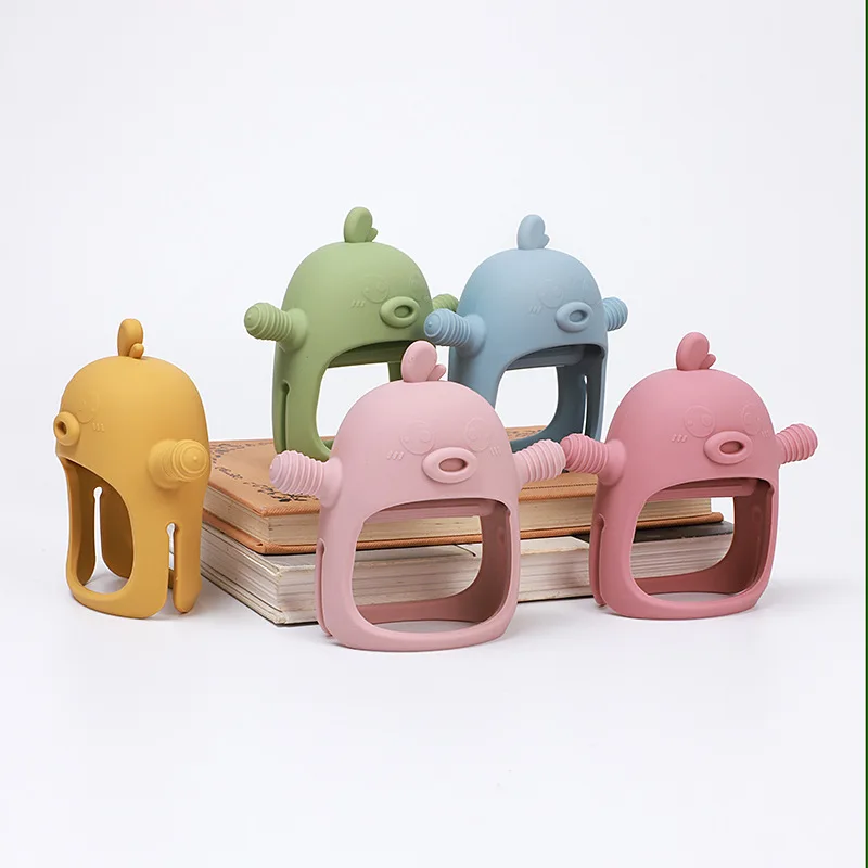 Hot Wholesale Baby Duckling Teether Unisex Food Grade Silicone Soothing Toys for Teething Boilable