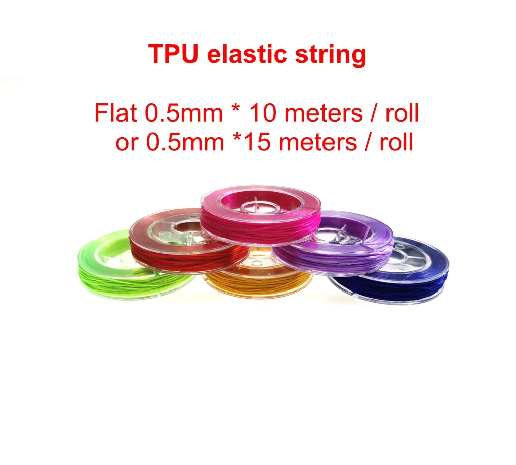 Wholesale 0.5mm x 10m  0.8mm*20m TPU cord roll thin elastic jewelry thread bracelet string